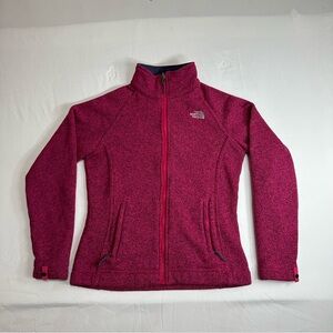 The North Face Women’s Pink Full-Zip Fleece Jacket Outdoor Hiking Sweater Size S